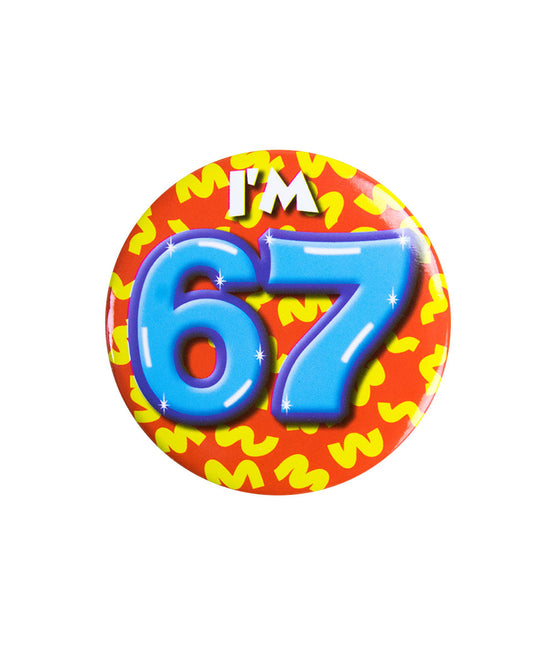 I'm 67 Button 67 Jaar 5,5cm