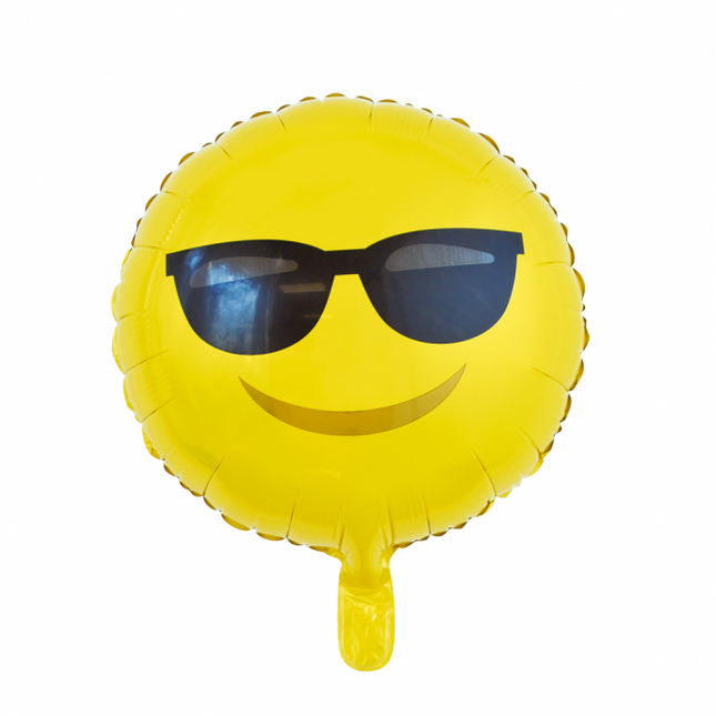 Helium Ballon Emoji Zonnebril 45cm leeg