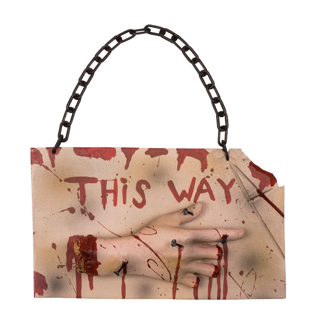 Halloween Horror Wegwijzer 'This Way' 31cm