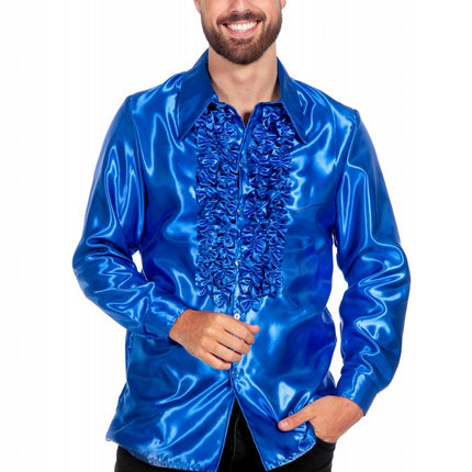 Disco Blouse Ruches Blauw