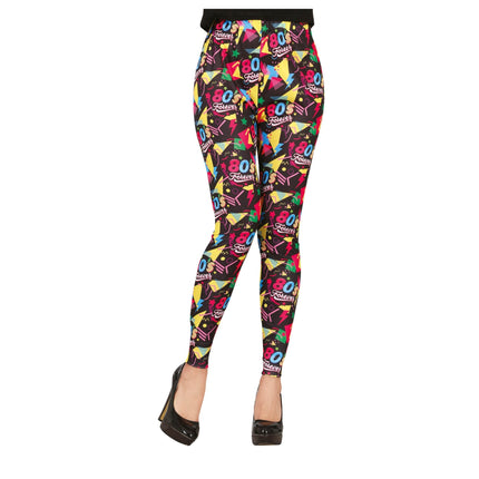 Neon 80S Legging Regenboog Dames