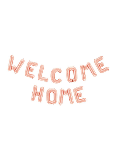 Letterballon Set Welcome Home Rose Goud