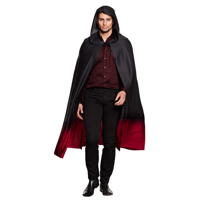 Halloween Cape Zwart Rood 1,7m