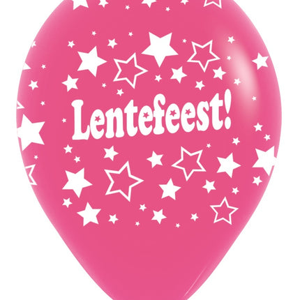 Ballonnen Lentefeest Stars Fuchsia 30cm 25st