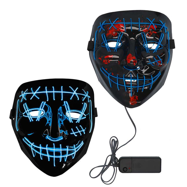 Halloween Led-Masker Killer Smile Blauw