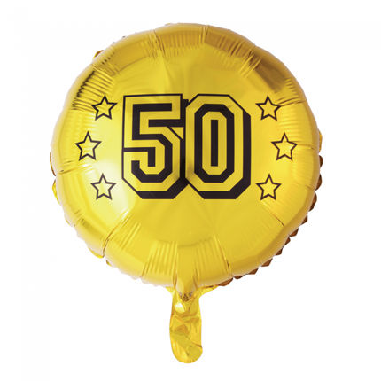 Helium Ballon 50 Jaar Goud 45cm leeg