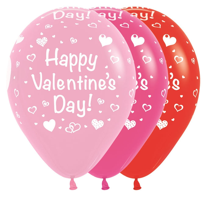 Ballonnen Happy Valentines Day Mix 30cm 25st