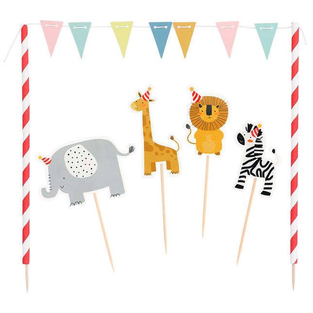 Jungle Taarttopper Jungle Dieren Set 7 delig