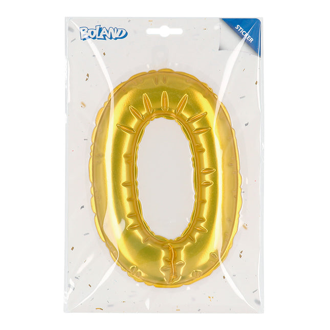 Gouden 0 Jaar Stickers Folieballon 20cm