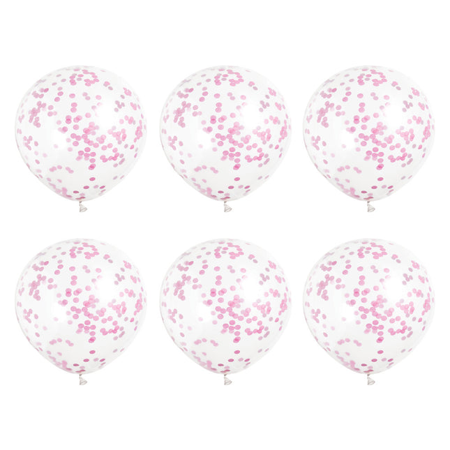 Confetti Ballonnen Roze 40cm 6st