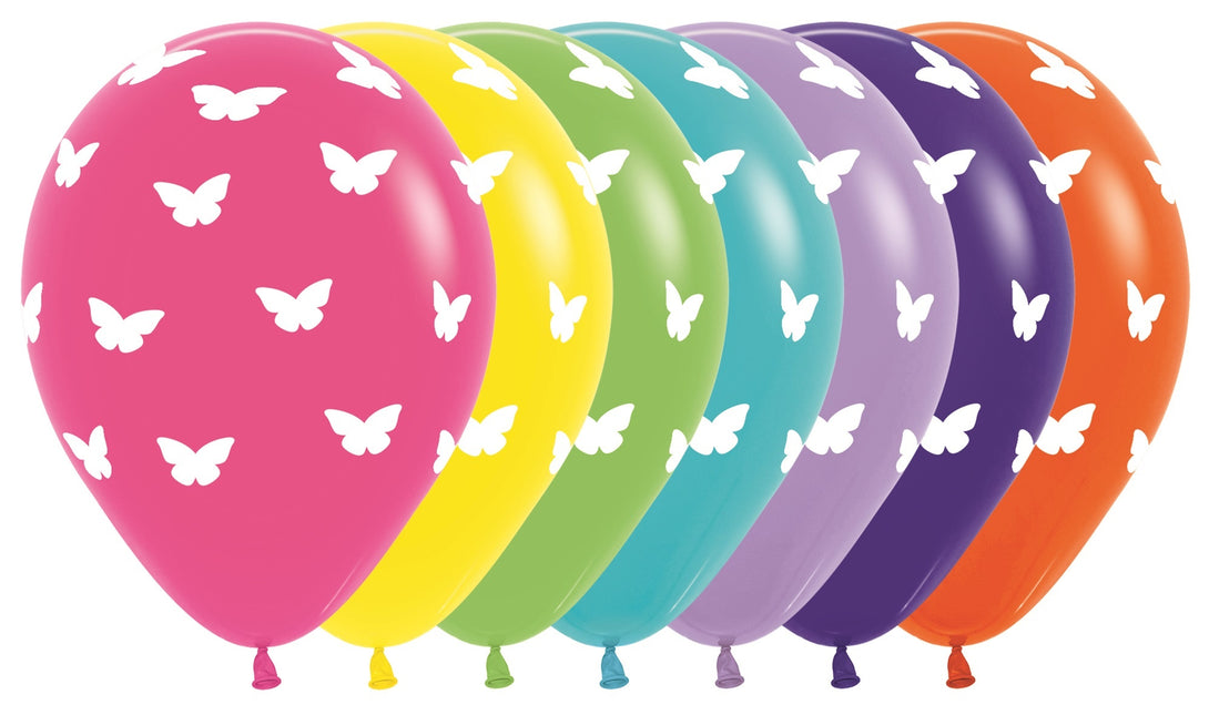 Ballonnen Butterflies Mix 30cm 25st