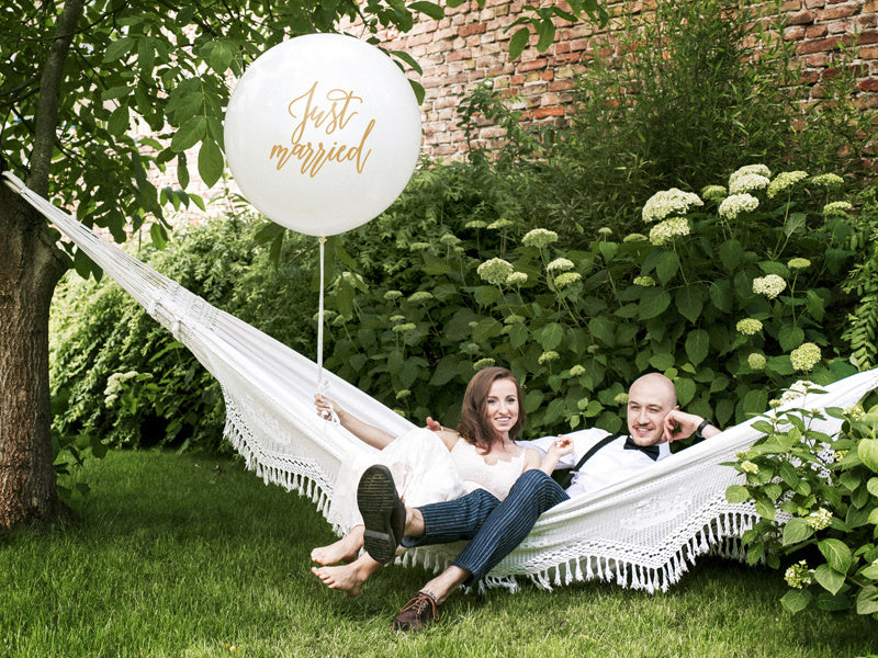 Witte Ballon Just Married 1m