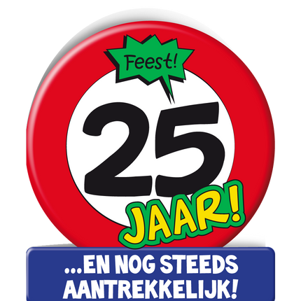 Verjaardagskaart 25 Jaar Verkeersbord 16,5cm