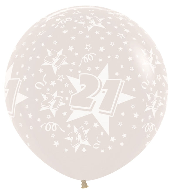 Ballonnen Number 21 Clear 91cm 2st