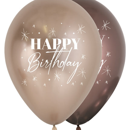 Ballonnen Happy Birthday Twinkle Reflex Mix 30cm 25st