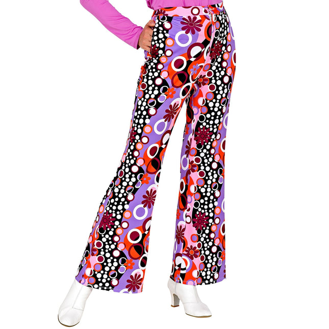 Disco 70S Broek Paars Roze Dames