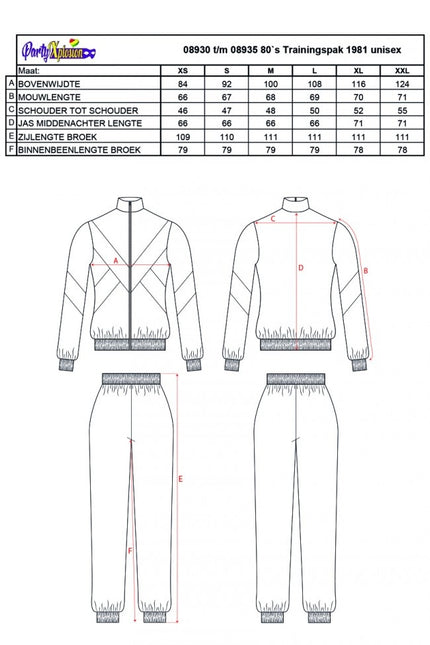 Trainingspak 80`S Style Unisex