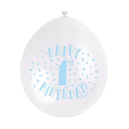 Ballonnen 1 Jaar Happy Birthday Blauw 28cm 10st