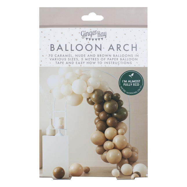 Taupe Bruin Perzik Ballonnenboog Waaiers DIY Set