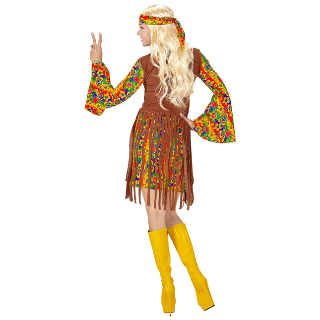 Hippie 60S Kostuum Bruin Dames 3 delig