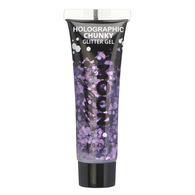 Moon Glitter Holographic Chunky Glitter Gel Purple 12ml