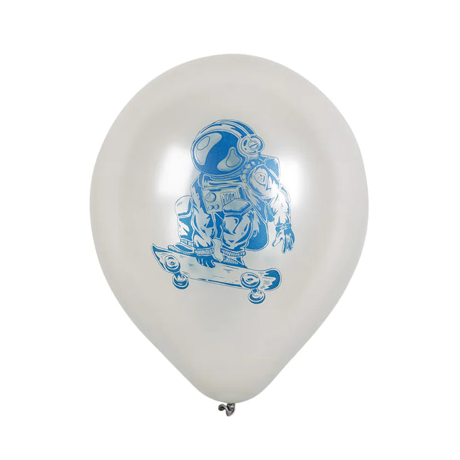 Space Party Ballonnen Dubbelzijdig 25cm 6st