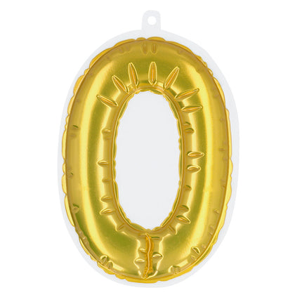 Gouden 0 Jaar Stickers Folieballon 20cm