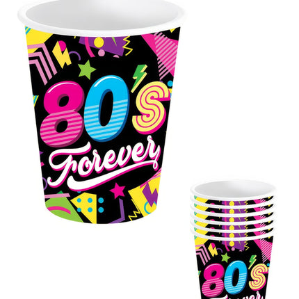 Neon 80S Bekers 240ml 6st