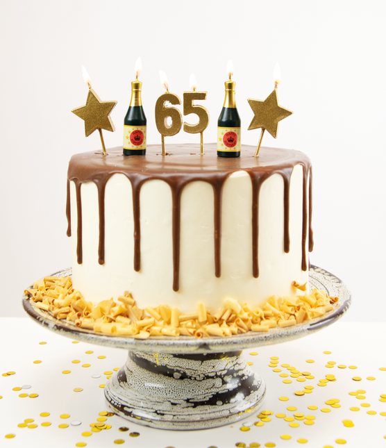 Kaarsjes 65 Jaar Champagne 17,5cm