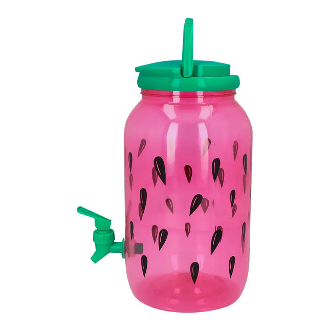 Groen/Roze Drankdispenser Watermeloen Met Kraantje 3,8l