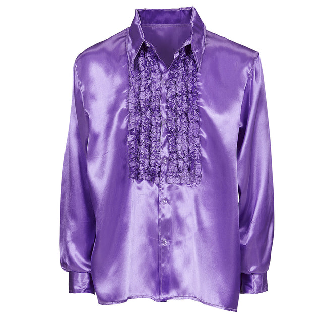 Disco 70S Blouse Paars Heren