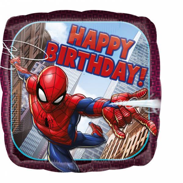 Spiderman Helium Ballon Happy Birthday 45cm leeg