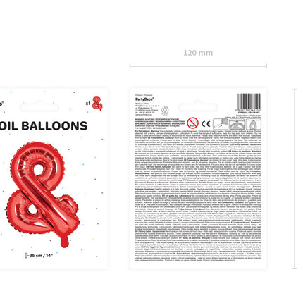 Folie Ballon Letter & Rood Leeg 35cm