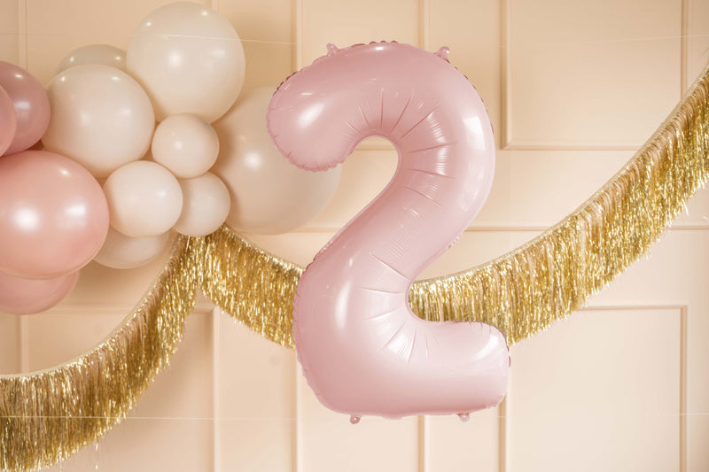 Foil Balloon Number ''2'', 72cm, light pink