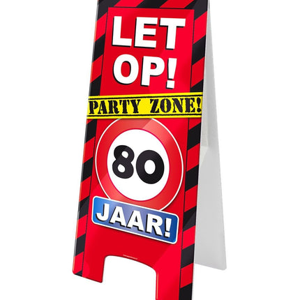 Warning Sign 80 Jaar 62,5cm