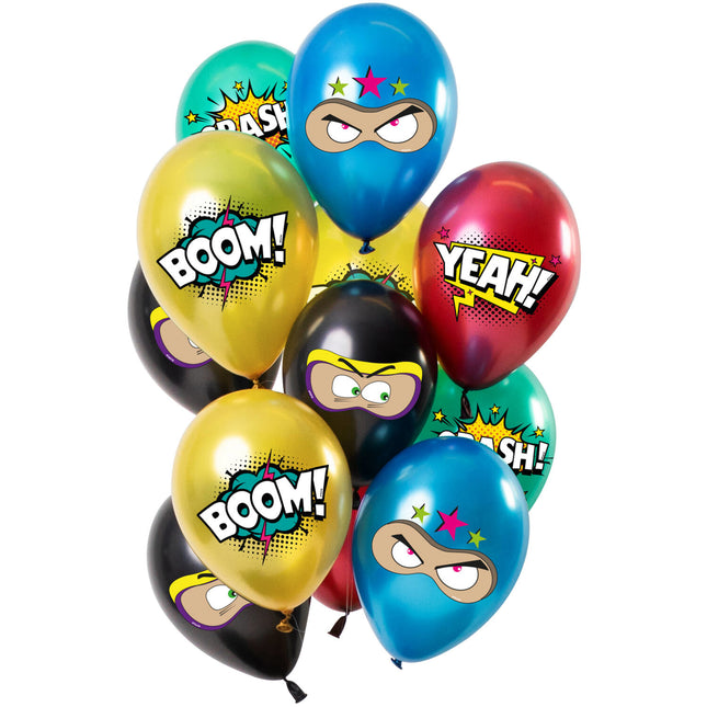 Ballonnen Superhelden 33cm 12st