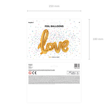 Letterballon Set Love Goud Leeg 73cm