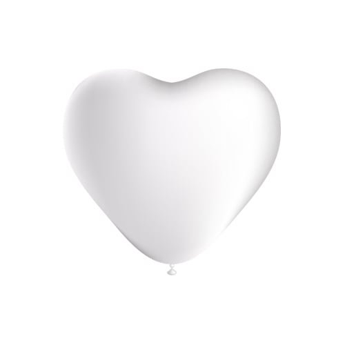 Witte Hartjes Ballonnen 25cm 6st