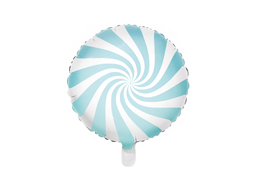 Helium Ballon Lichtblauw Swirl 45cm leeg