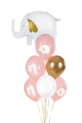 Ballonnen 1 Jaar Mix Roze 30cm 6st