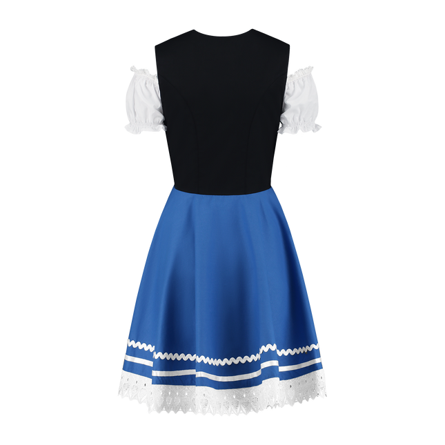 Dirndl 2-dlg., zwart/blauw, Carmenblouse