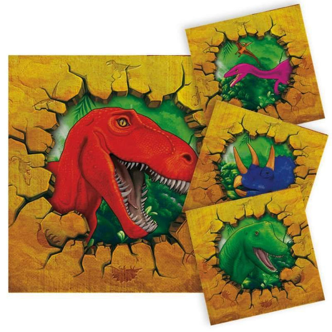 Dinosaurus Servetten 33cm 16st