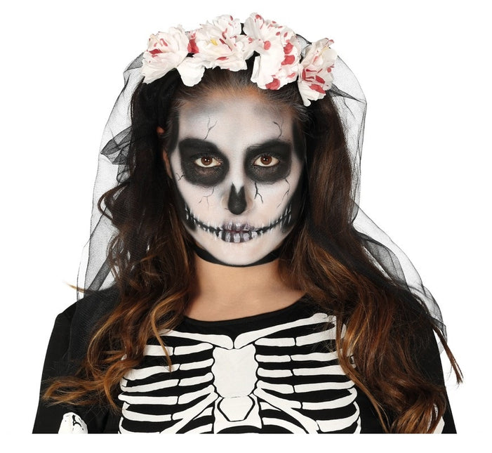 Halloween Bloemen Haarband Sluier