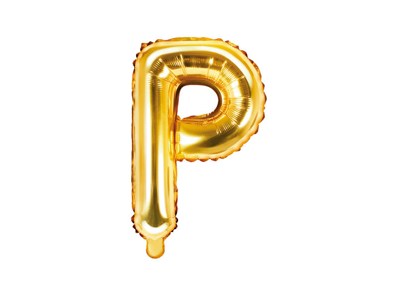 Folie Ballon Letter P Goud Leeg 35cm