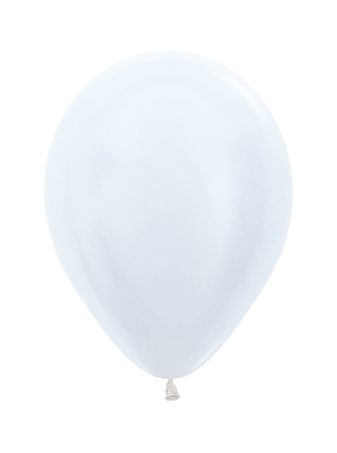 Ballonnen Pearl White 25cm 100st