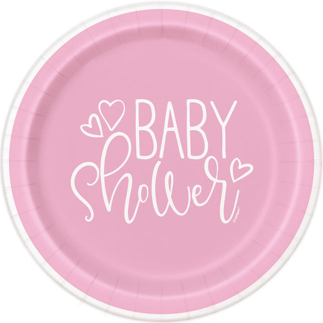 Roze Babyshower Borden Meisje 8st