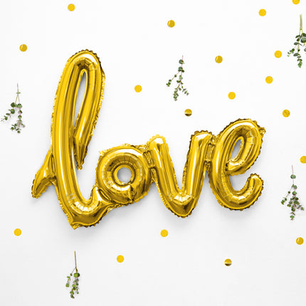 Letterballon Set Love Goud Leeg 73cm