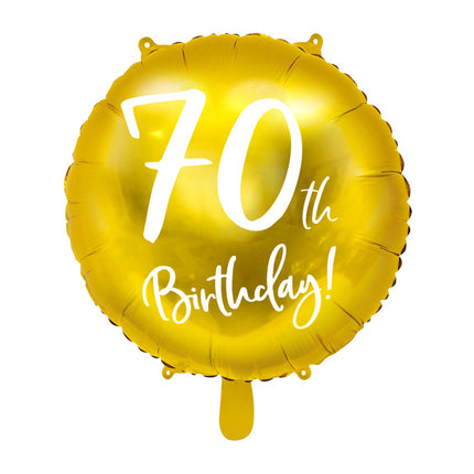 Helium Ballon 70Th Birthday Goud Leeg 45cm