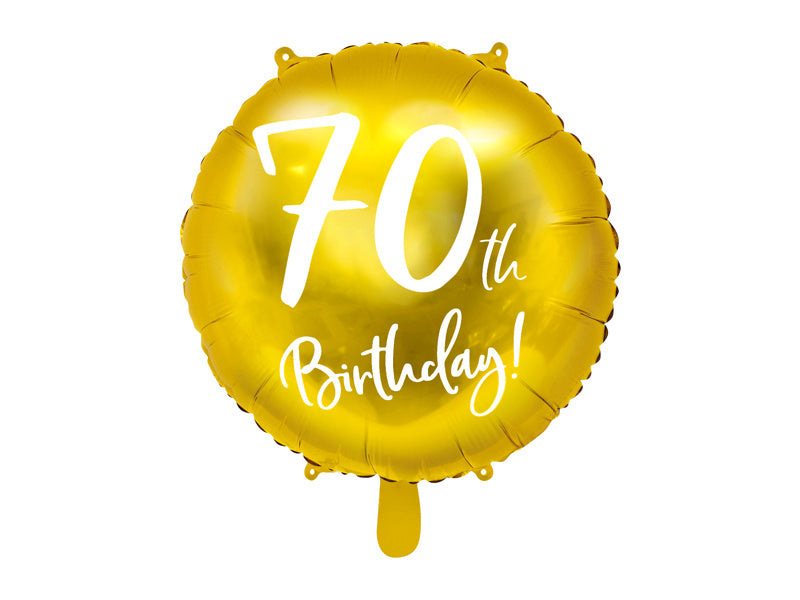 Helium Ballon 70Th Birthday Goud Leeg 45cm