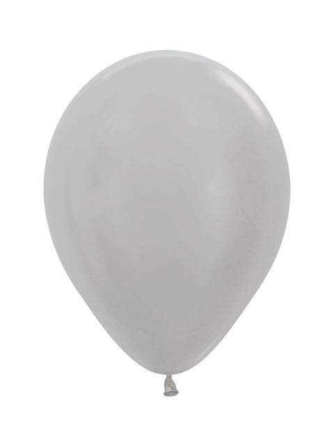 Ballonnen Pearl Silver 25cm 100st